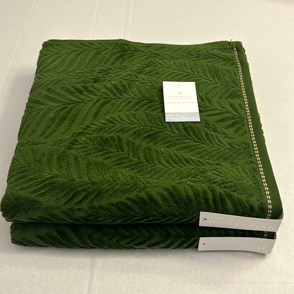 2pc FELPINTER Extra Long Combed Cotton Bath Towel Set - Made In Portuga…